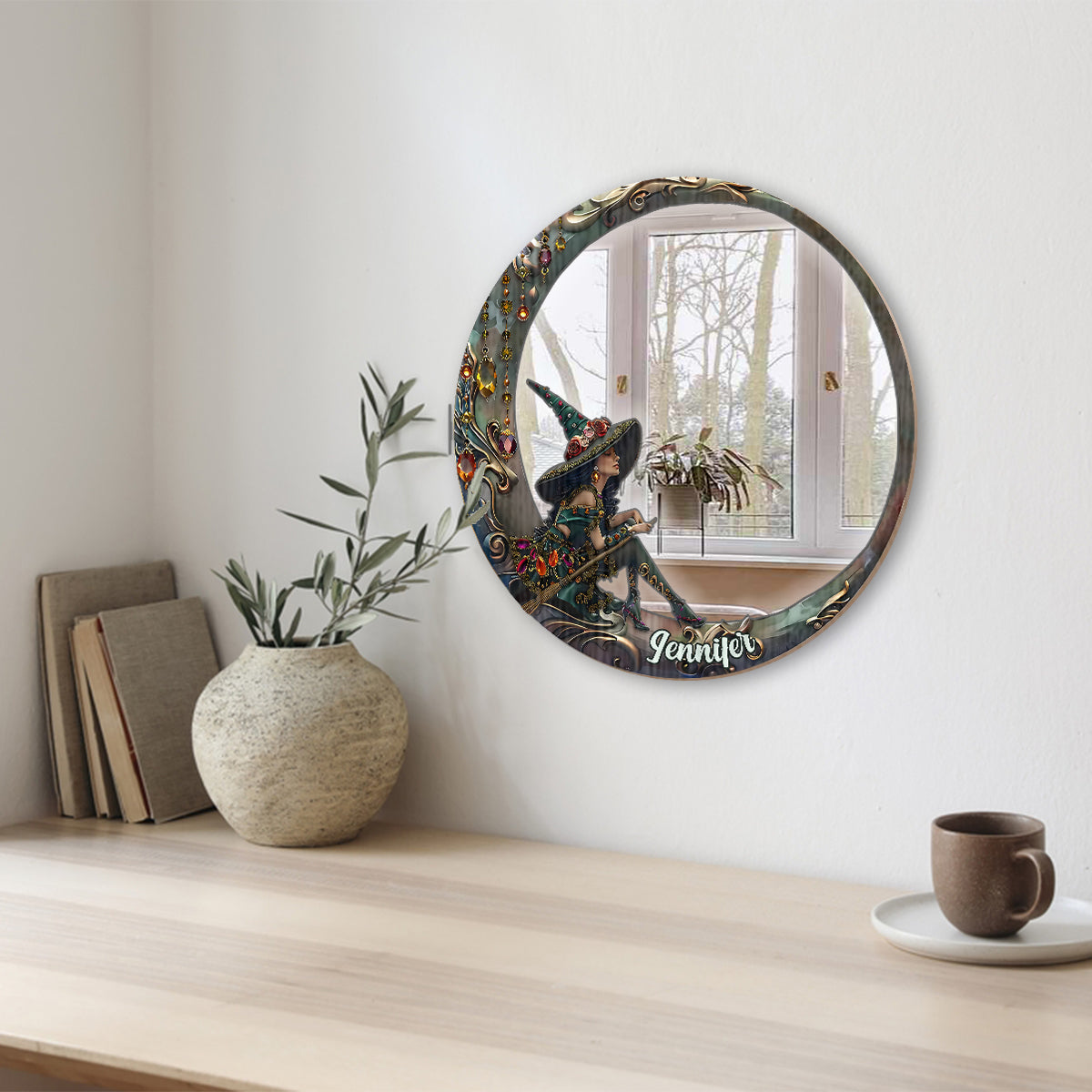 Beautiful Witch - Personalized Witch Wall Hanging Mirror