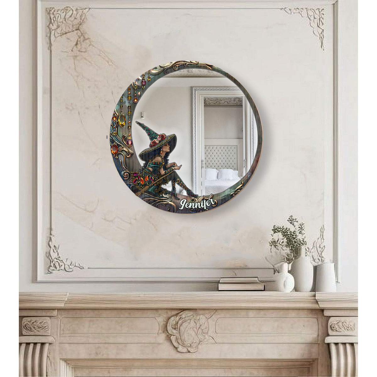 Beautiful Witch - Personalized Witch Wall Hanging Mirror