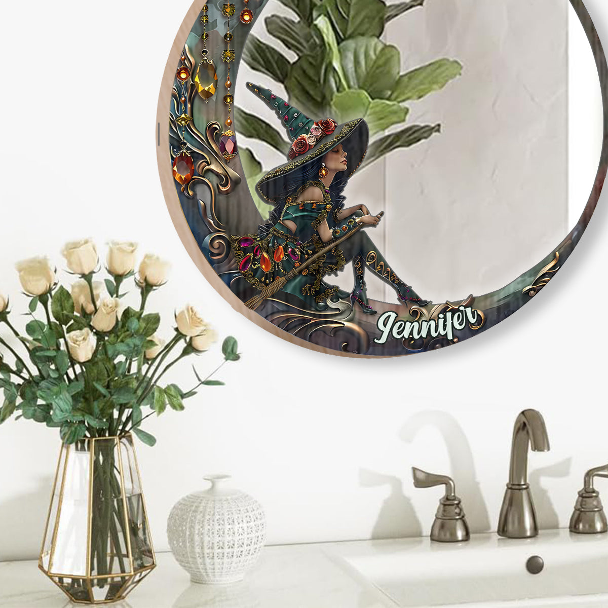 Beautiful Witch - Personalized Witch Wall Hanging Mirror