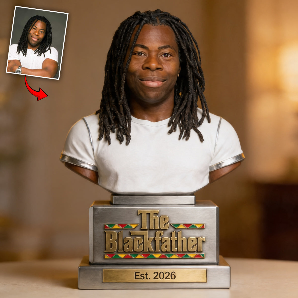 The Black Father - Personalized Father Custom Shaped Acrylic Plaque