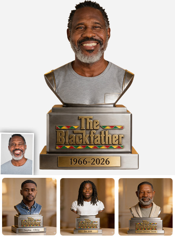 The Black Father - Personalized Father Custom Shaped Acrylic Plaque