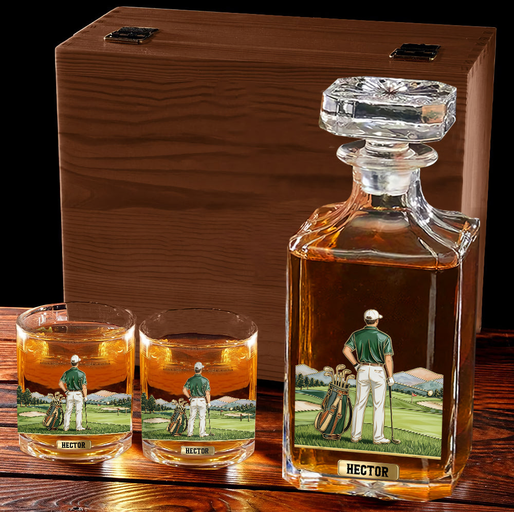 Love Golf And Booze - Personalized Golf Whiskey Decanter Set