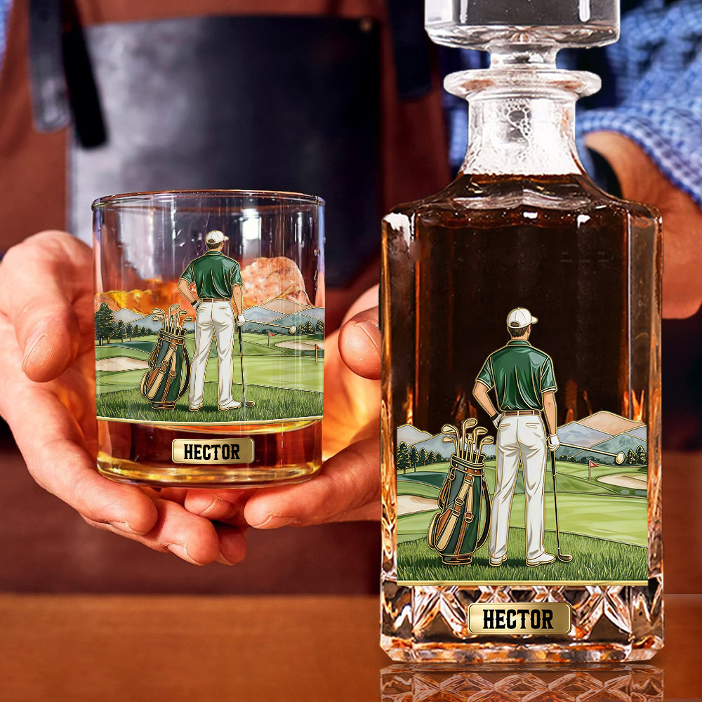 Love Golf And Booze - Personalized Golf Whiskey Decanter Set