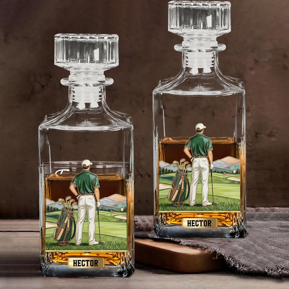 Love Golf And Booze - Personalized Golf Whiskey Decanter Set