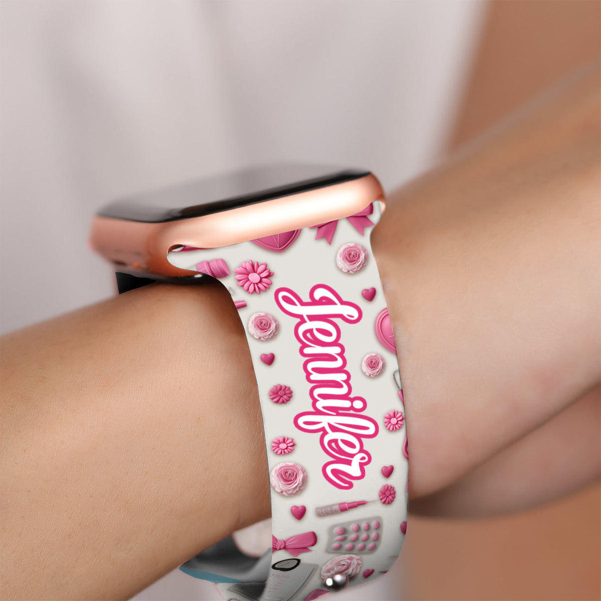 Nursing Is A Work Of Heart - Personalized Nurse Apple Watch Band