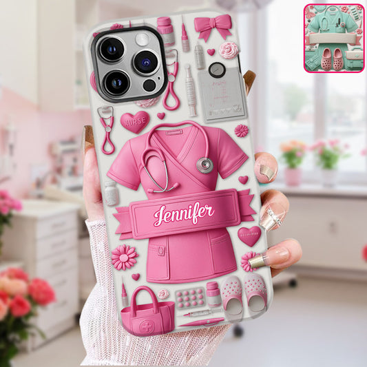 Nursing Is A Work Of Heart - Personalized Nurse Full Print Phone Case