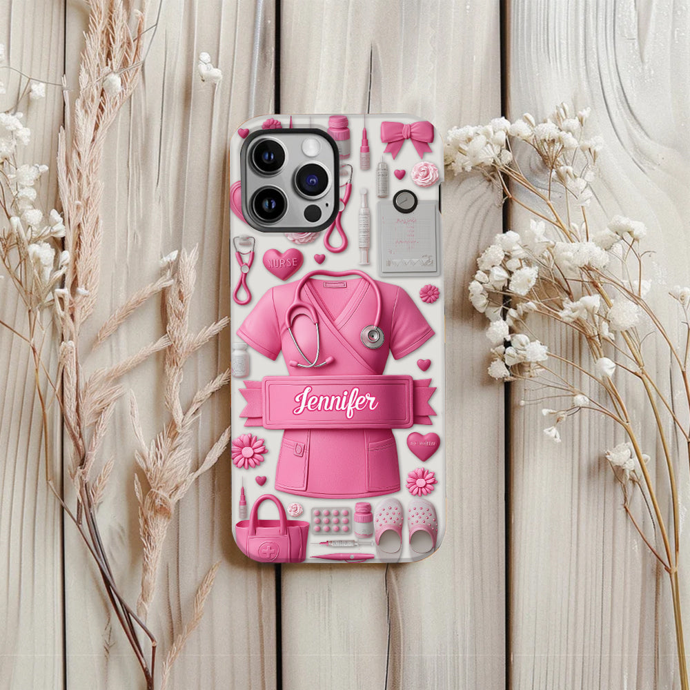 Nursing Is A Work Of Heart - Personalized Nurse Full Print Phone Case