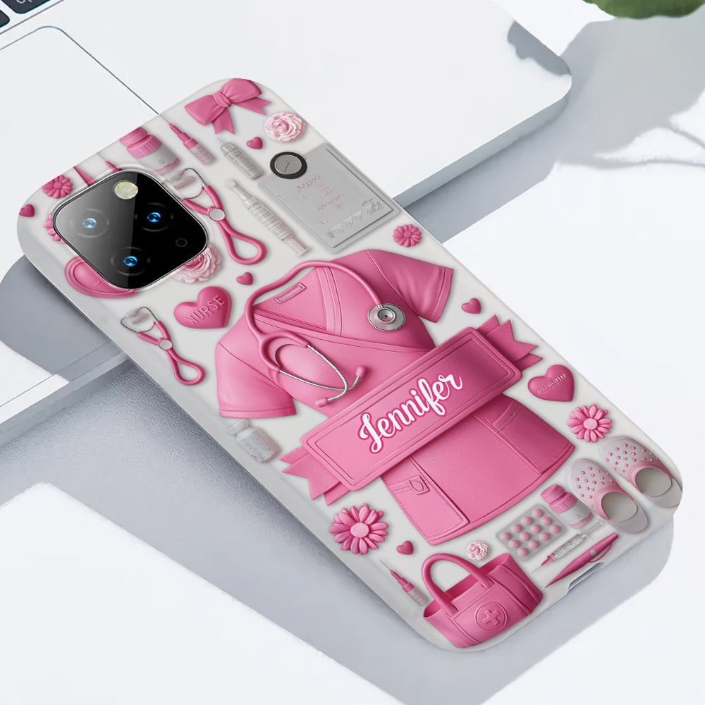 Nursing Is A Work Of Heart - Personalized Nurse Full Print Phone Case