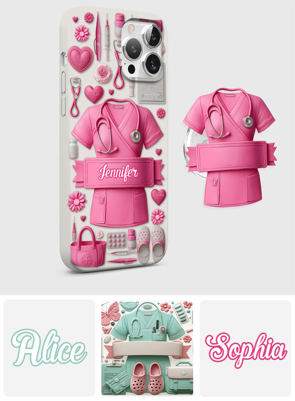 Nursing Is A Work Of Heart - Personalized Nurse Full Print Phone Case