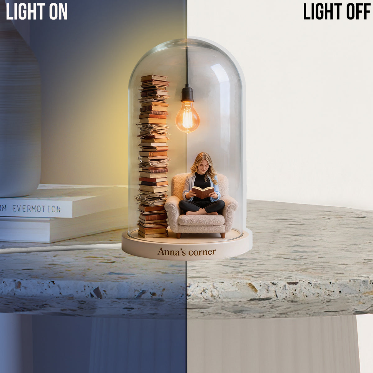 Love Reading - Personalized Book Acrylic LED Night Light