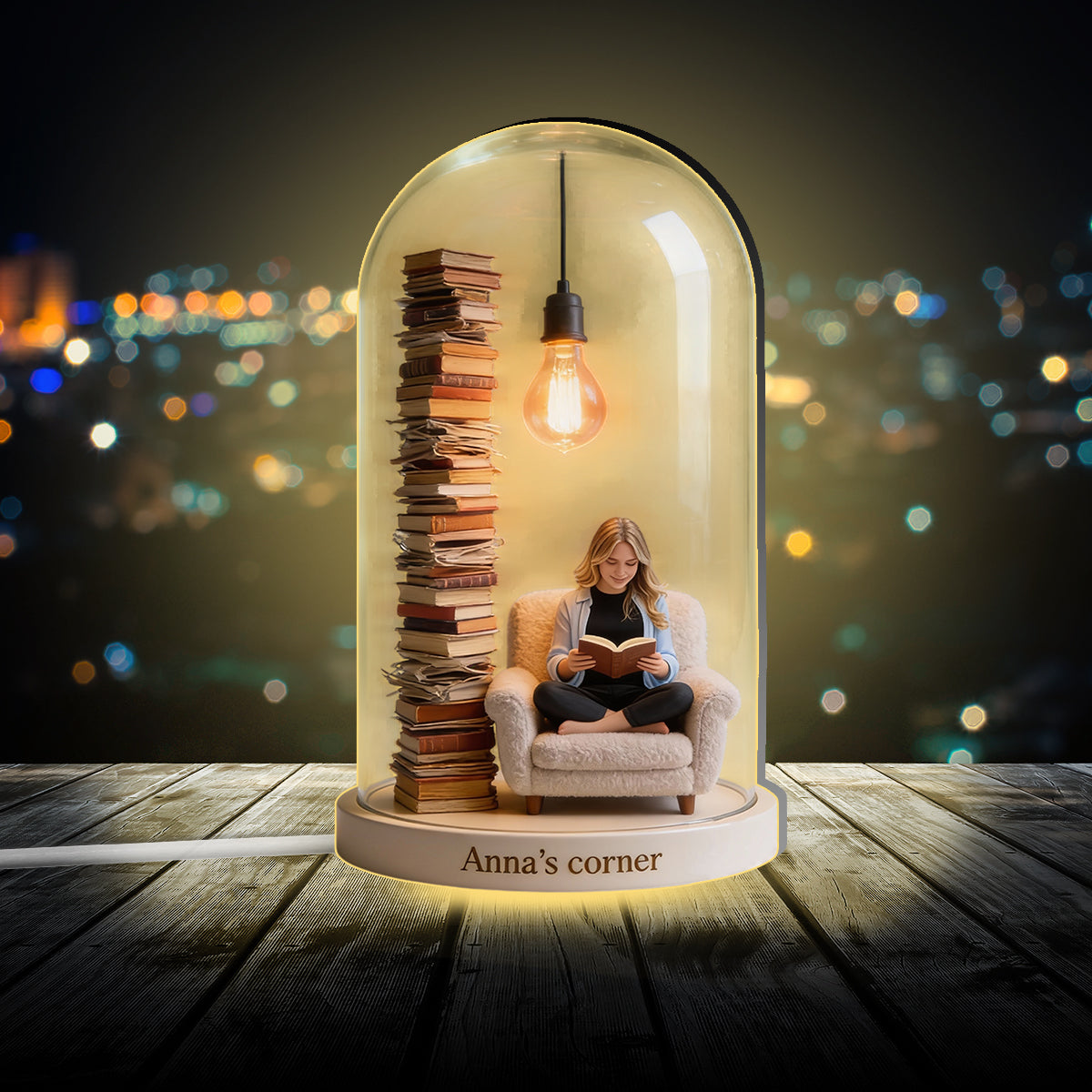 Love Reading - Personalized Book Acrylic LED Night Light