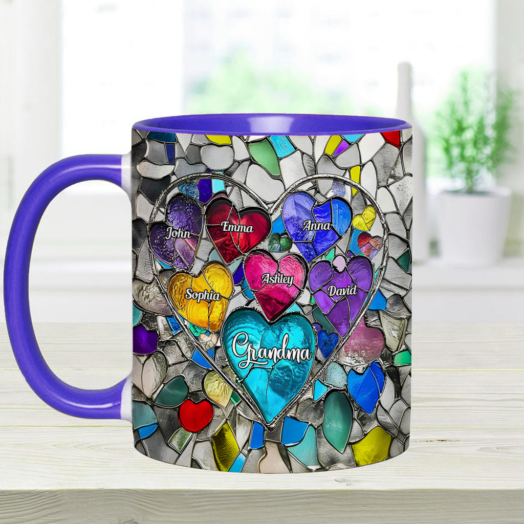 Grandma's Mom's Sweethearts - Personalized Grandma Accent Mug