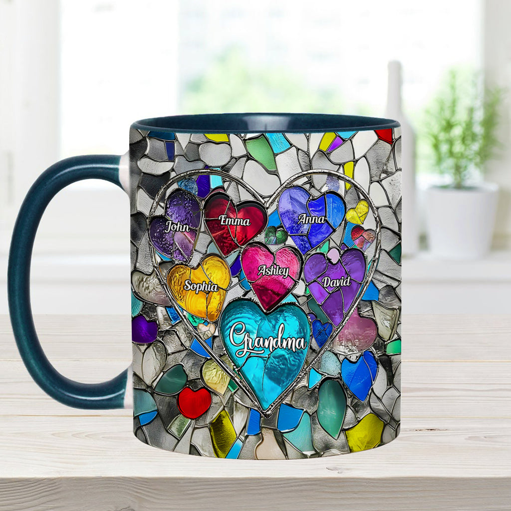 Grandma's Mom's Sweethearts - Personalized Grandma Accent Mug
