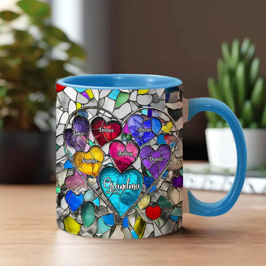 Grandma's Mom's Sweethearts - Personalized Grandma Accent Mug
