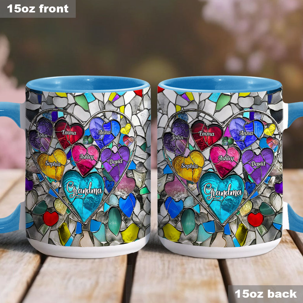Grandma's Mom's Sweethearts - Personalized Grandma Accent Mug