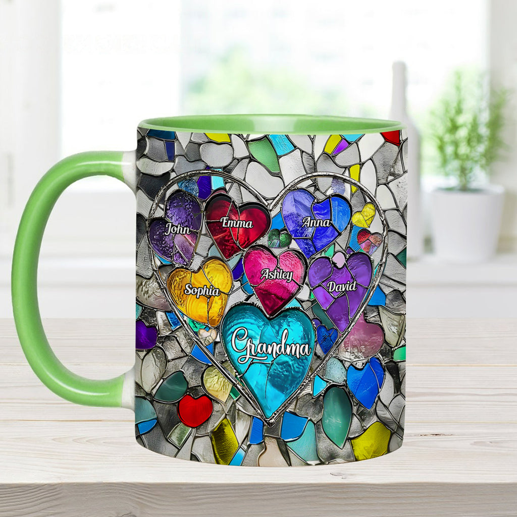 Grandma's Mom's Sweethearts - Personalized Grandma Accent Mug