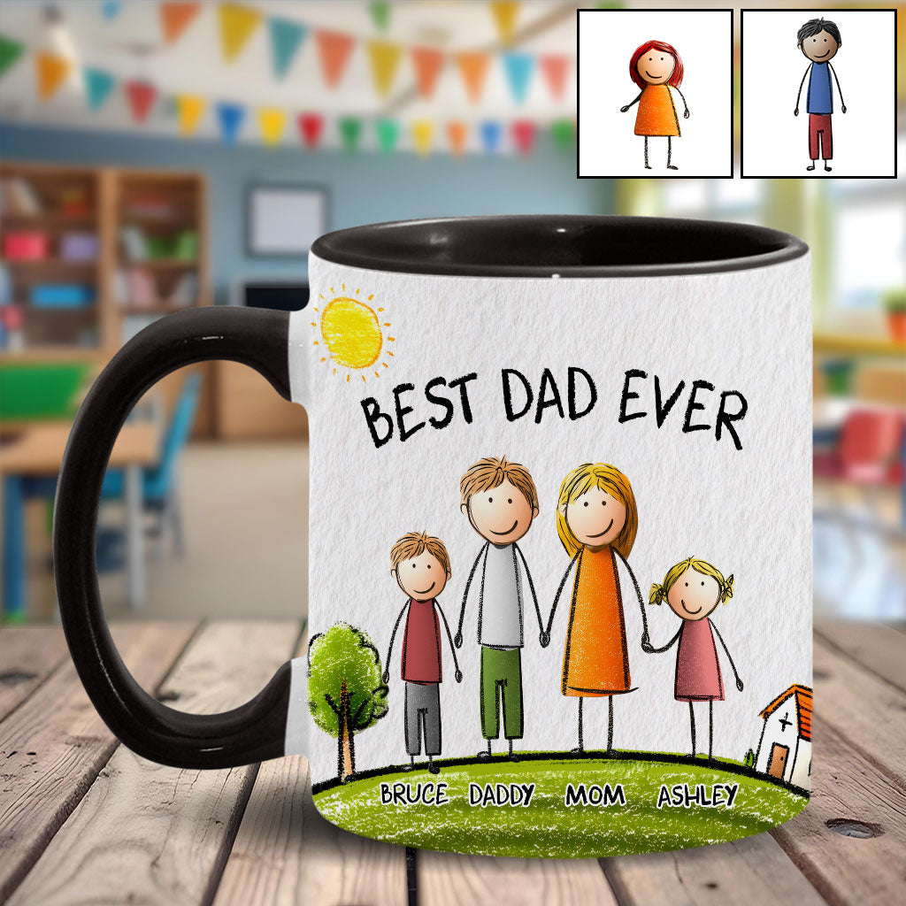 Best Dad Ever - Personalized Father Accent Mug