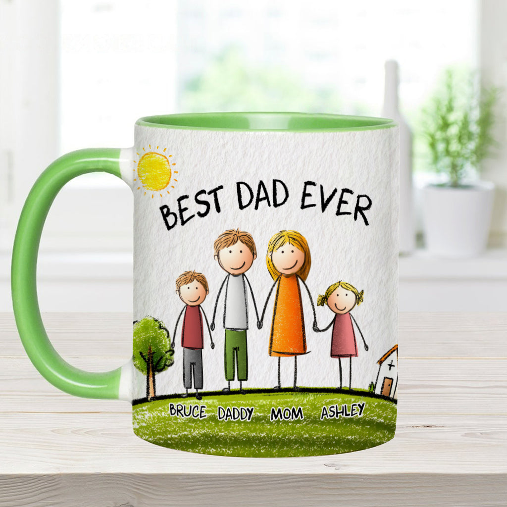 Best Dad Ever - Personalized Father Accent Mug