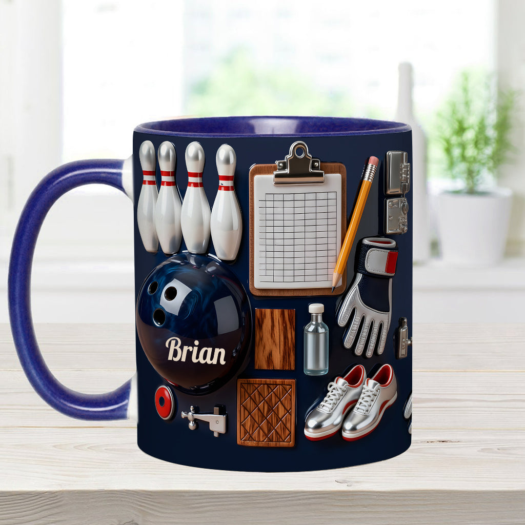Love Bowling - Personalized Bowling Accent Mug & Coaster