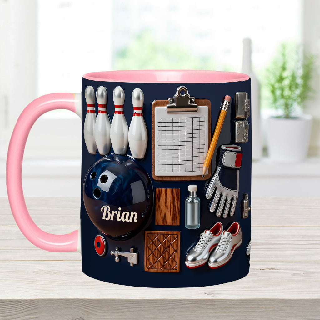 Love Bowling - Personalized Bowling Accent Mug & Coaster
