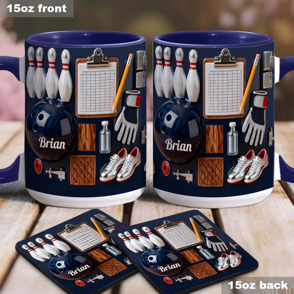 Love Bowling - Personalized Bowling Accent Mug & Coaster