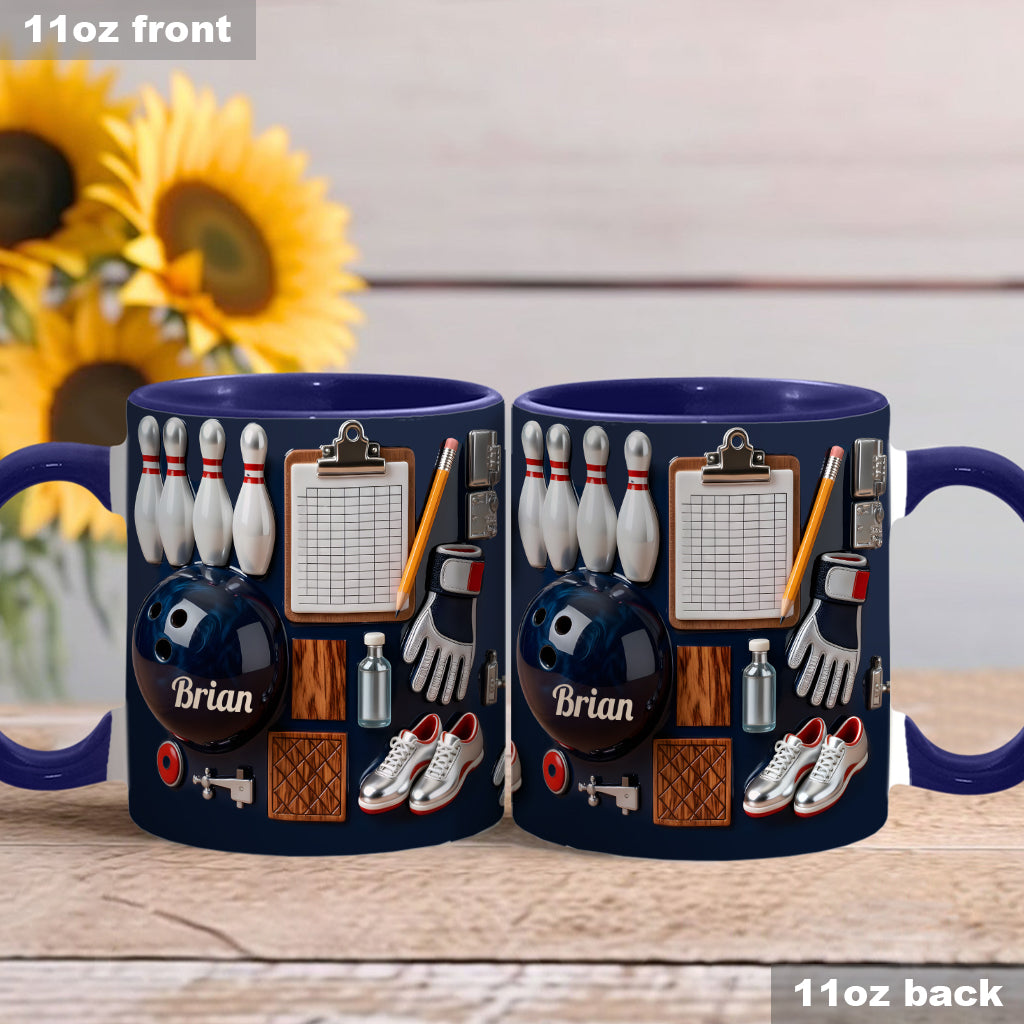 Love Bowling - Personalized Bowling Accent Mug & Coaster