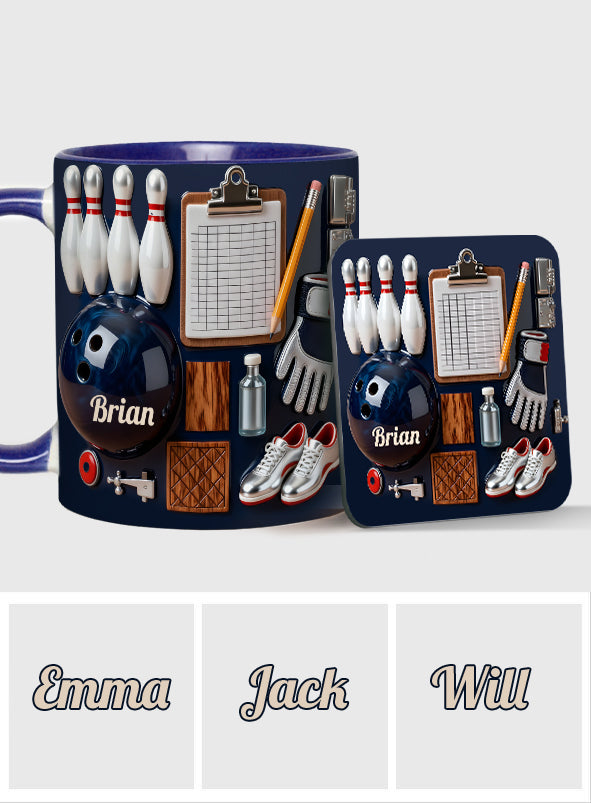 Love Bowling - Personalized Bowling Accent Mug & Coaster