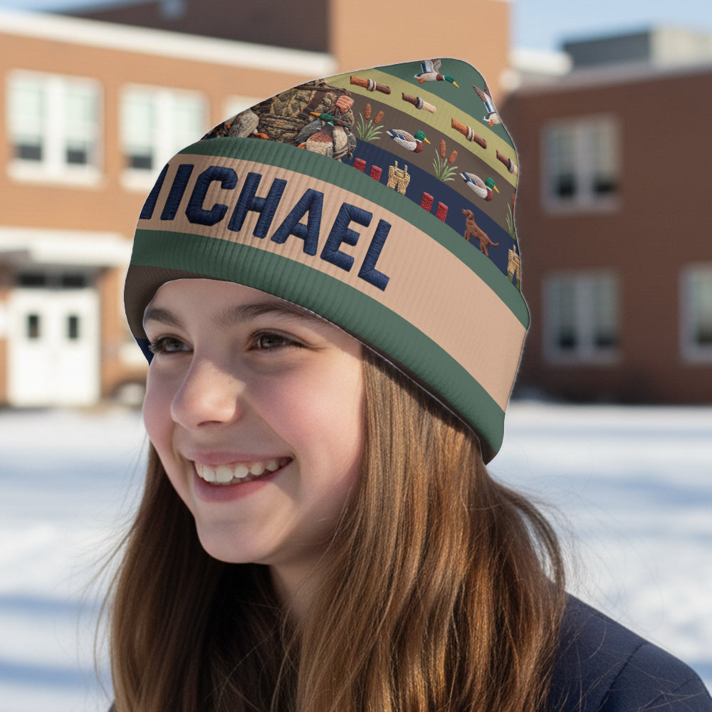 Love Hunting Gift For Family, Friends - Personalized Hunting Beanie Hat