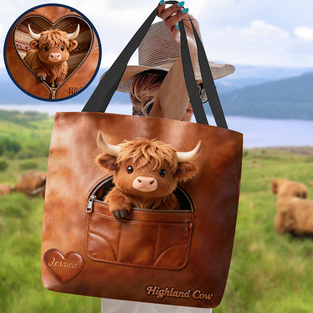 Love Highland Cows - Personalized Highland Cow Tote Bag