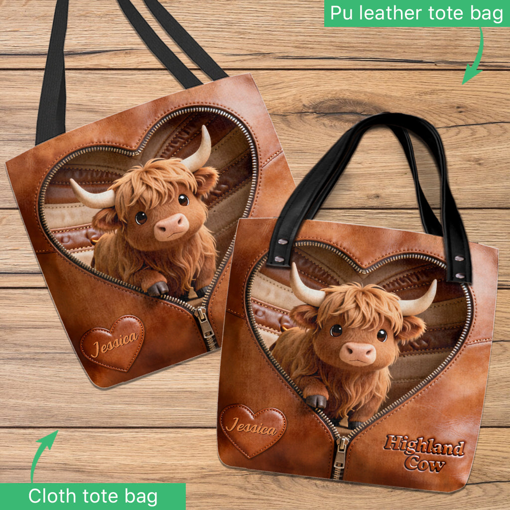 Love Highland Cows - Personalized Highland Cow Tote Bag