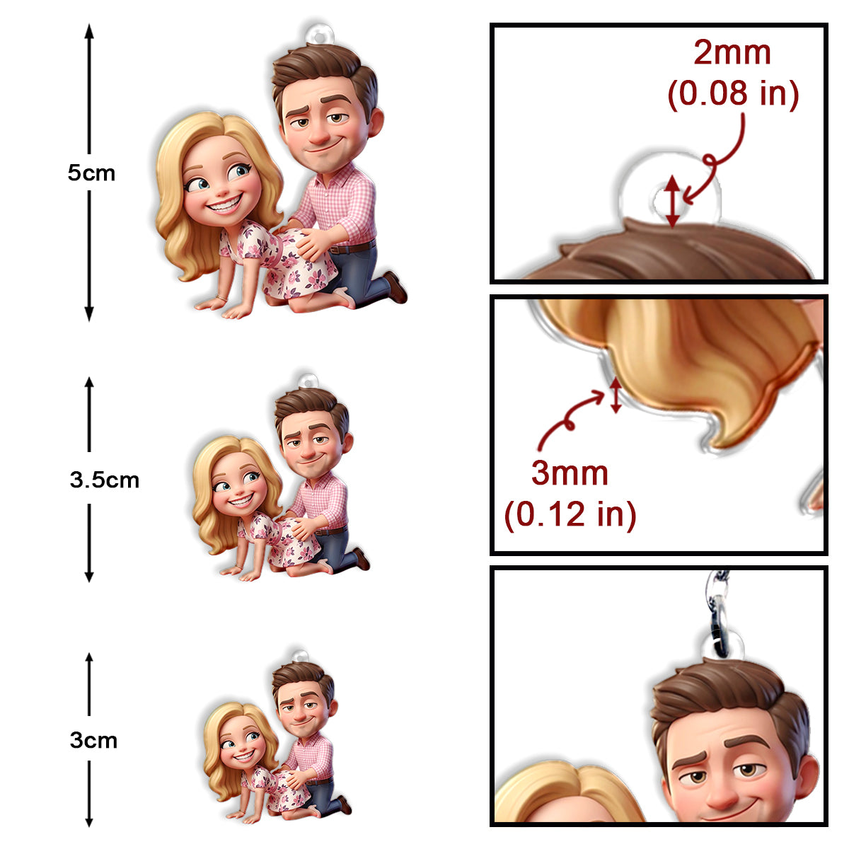 Cute & Dirty - Personalized Spicy Couple Keychain