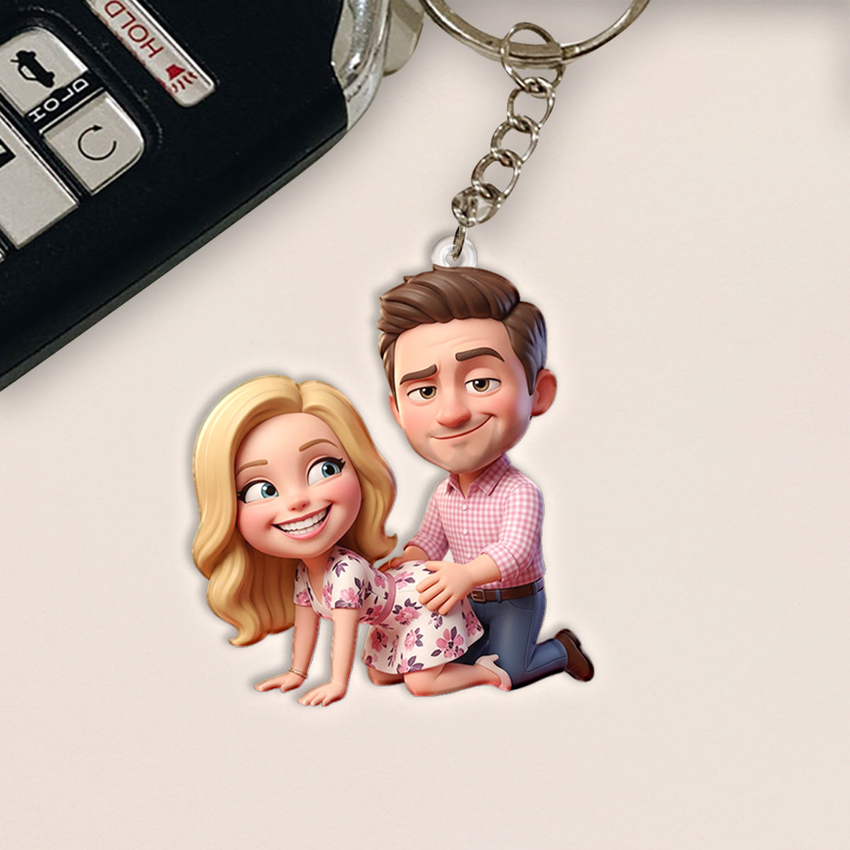 Cute & Dirty - Personalized Spicy Couple Keychain