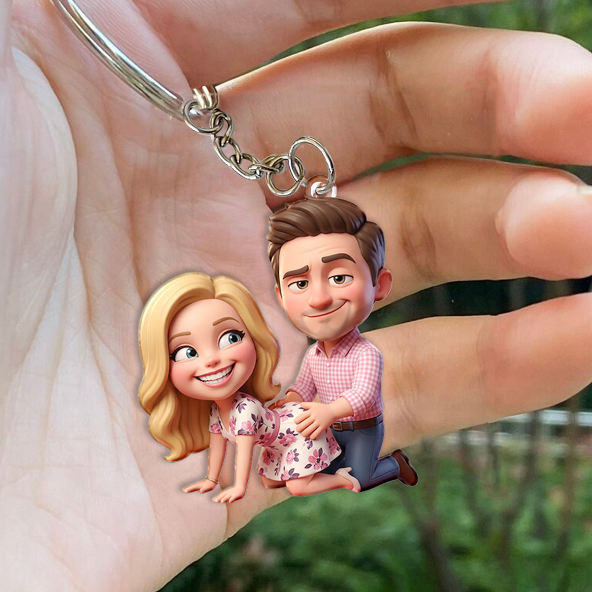 Cute & Dirty - Personalized Spicy Couple Keychain