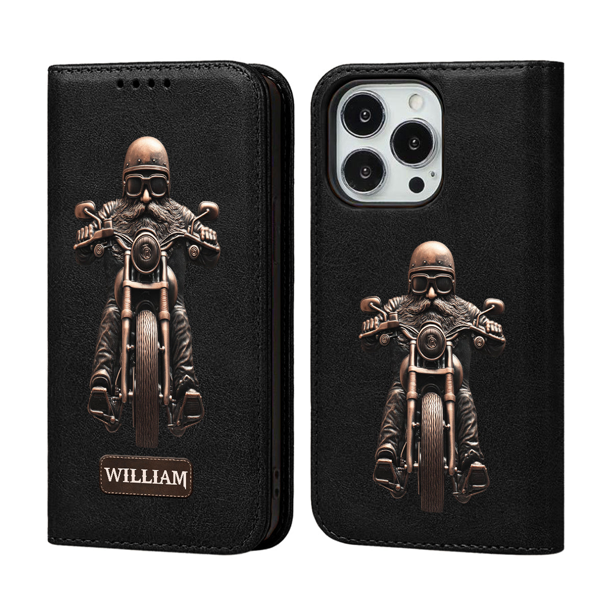 Never Underestimate An Old Man With A Motorcycle - Personalized Biker Wallet Phone Case With Strap