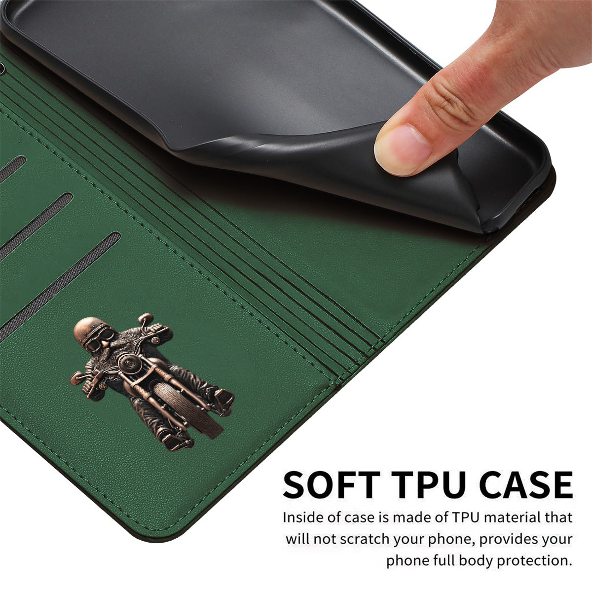 Never Underestimate An Old Man With A Motorcycle - Personalized Biker Wallet Phone Case With Strap