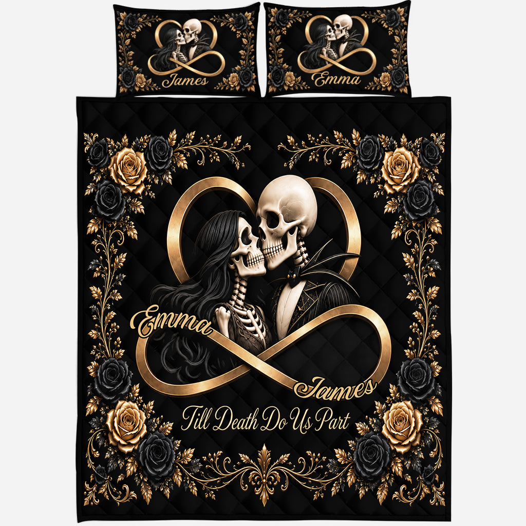 Till Death Do Us Part - Personalized Skull Quilt Set