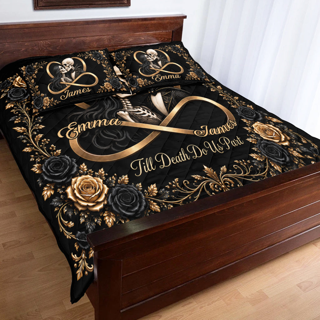 Till Death Do Us Part - Personalized Skull Quilt Set