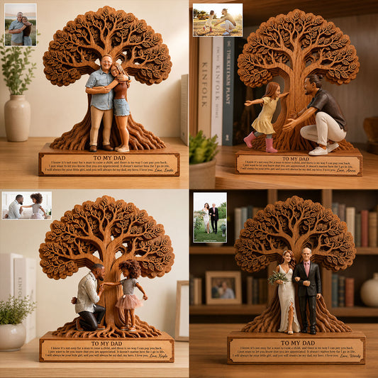 To My Dad - Personalized Father Custom Shaped Wood Plaque