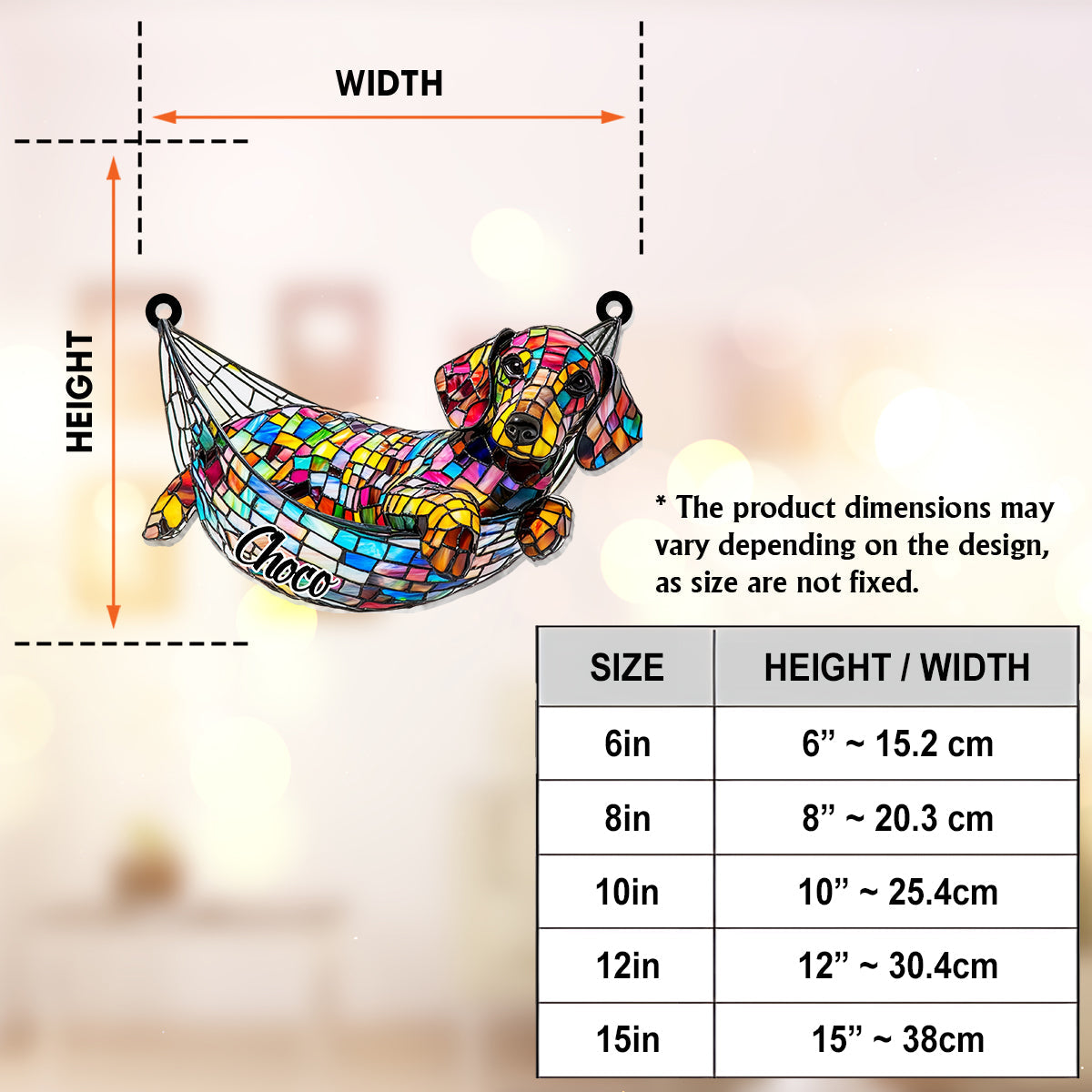 Stained Glass Chilling Dog - Personalized Dog Window Hanging Suncatcher Ornament