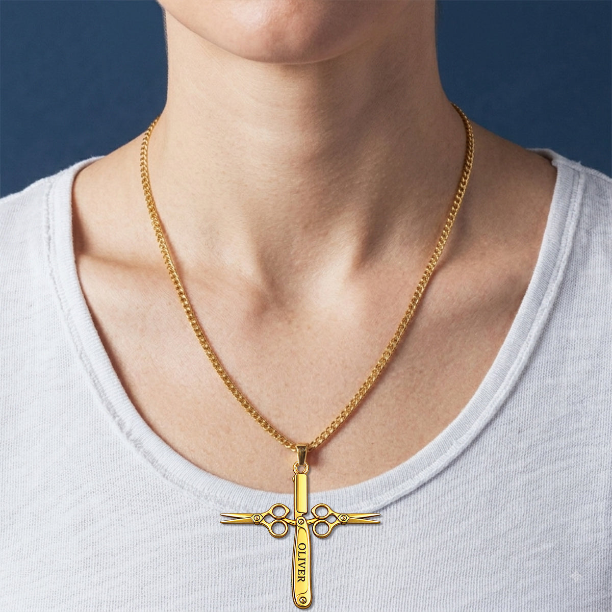 Best Hairdresser - Personalized Hairdresser Shaped Metal Pendant Necklace