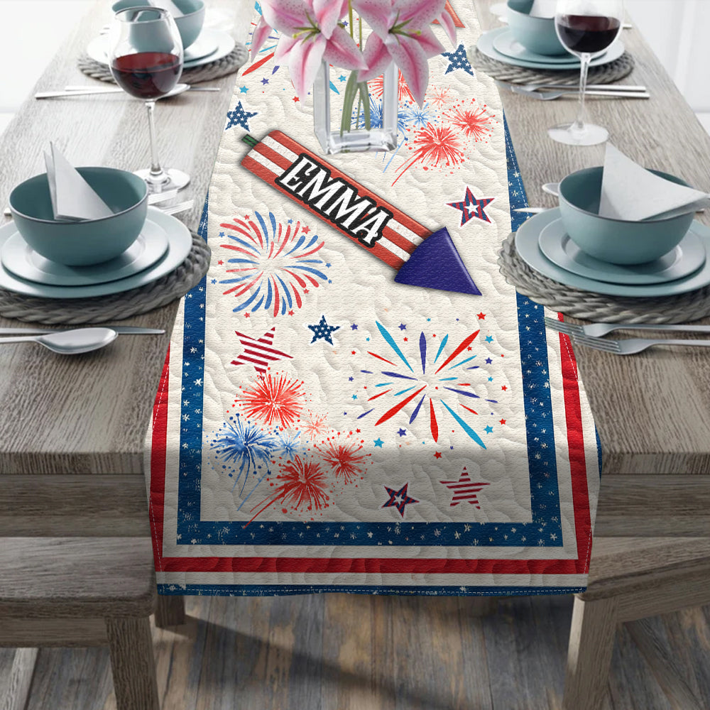 Happy 4th Of July - Personalized Independence Day/ 4th of July Table Runner