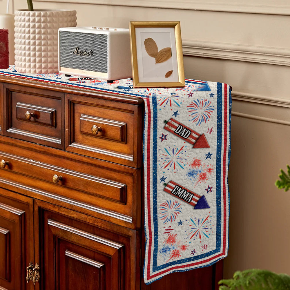 Happy 4th Of July - Personalized Independence Day/ 4th of July Table Runner