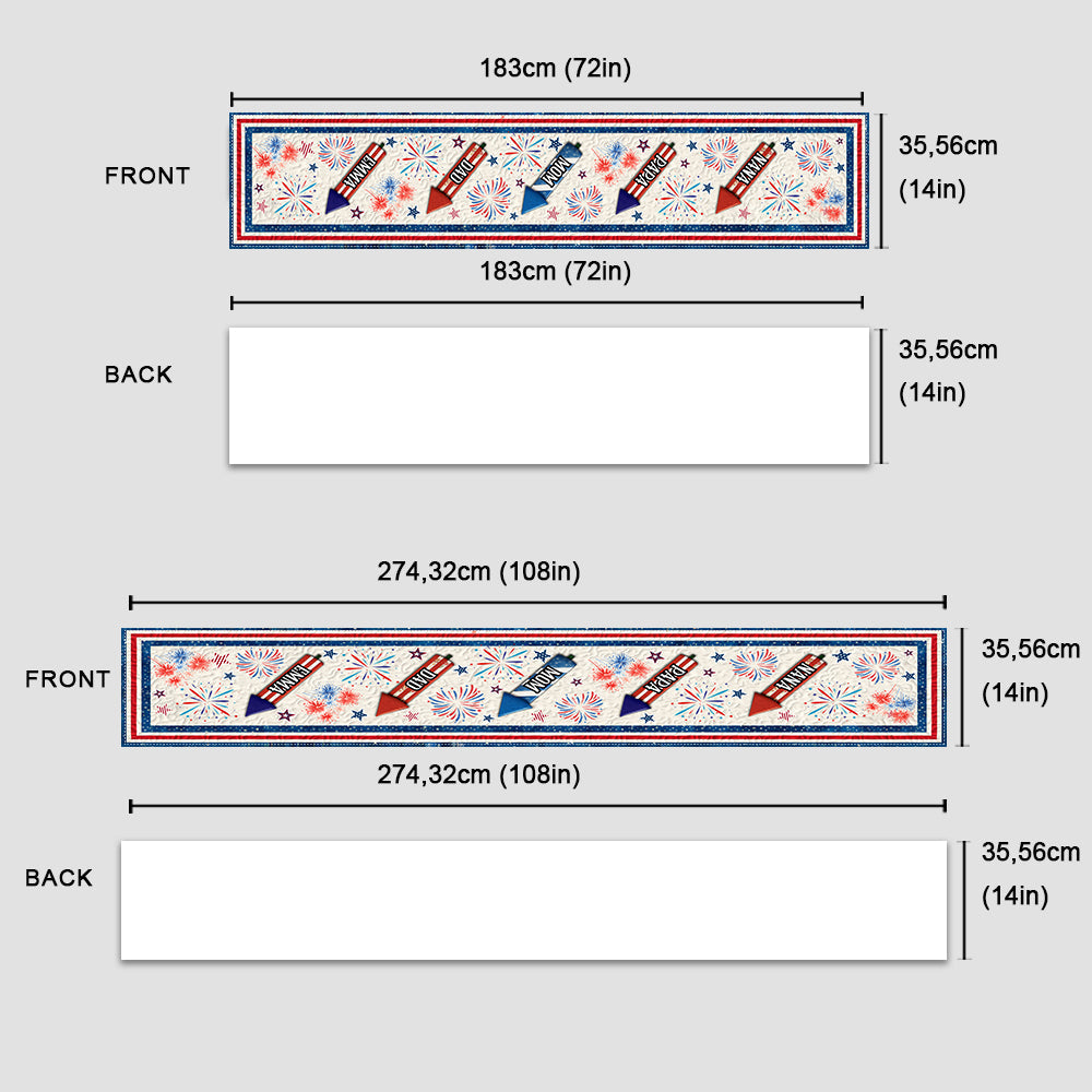 Happy 4th Of July - Personalized Independence Day/ 4th of July Table Runner