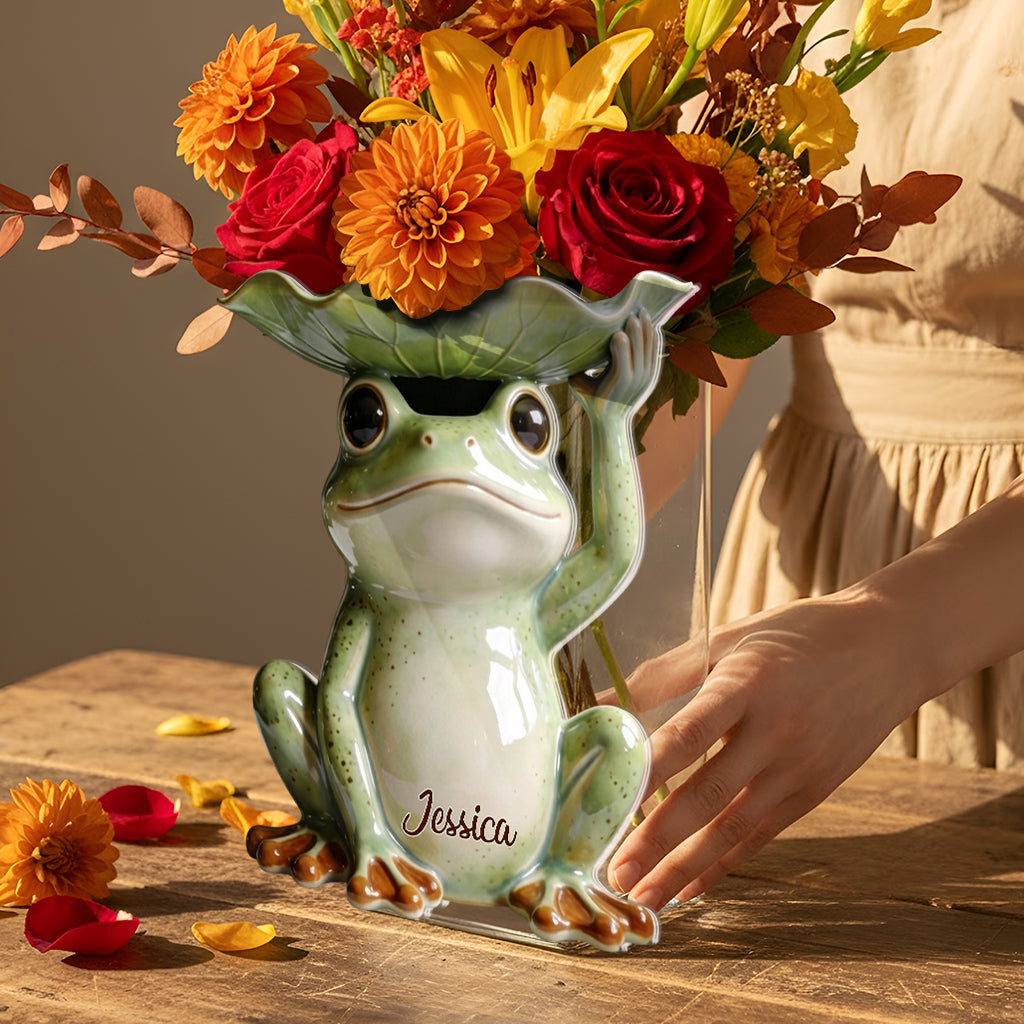 Just A Woman Who Loves Frog - Personalized Frog Acrylic Pot