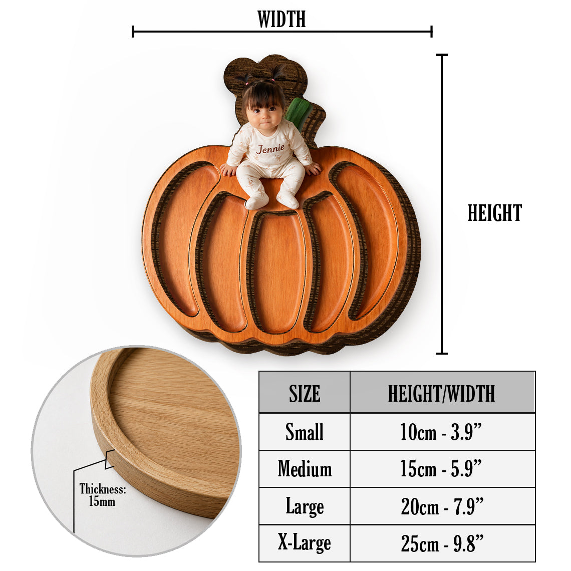 Little Pumpkin - Personalized Kid Wood Tray