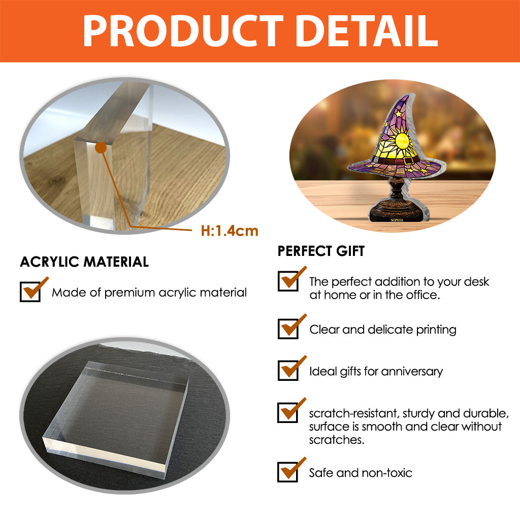 Stunning Witch Hat - Personalized Witch Custom Shaped Acrylic Plaque