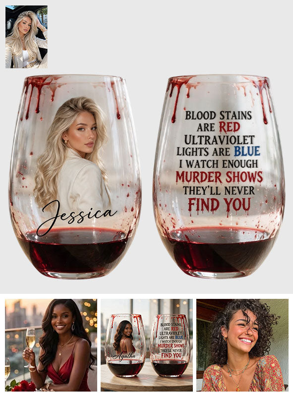 Bloody Sip - Personalized Wine All Over Wine Glass