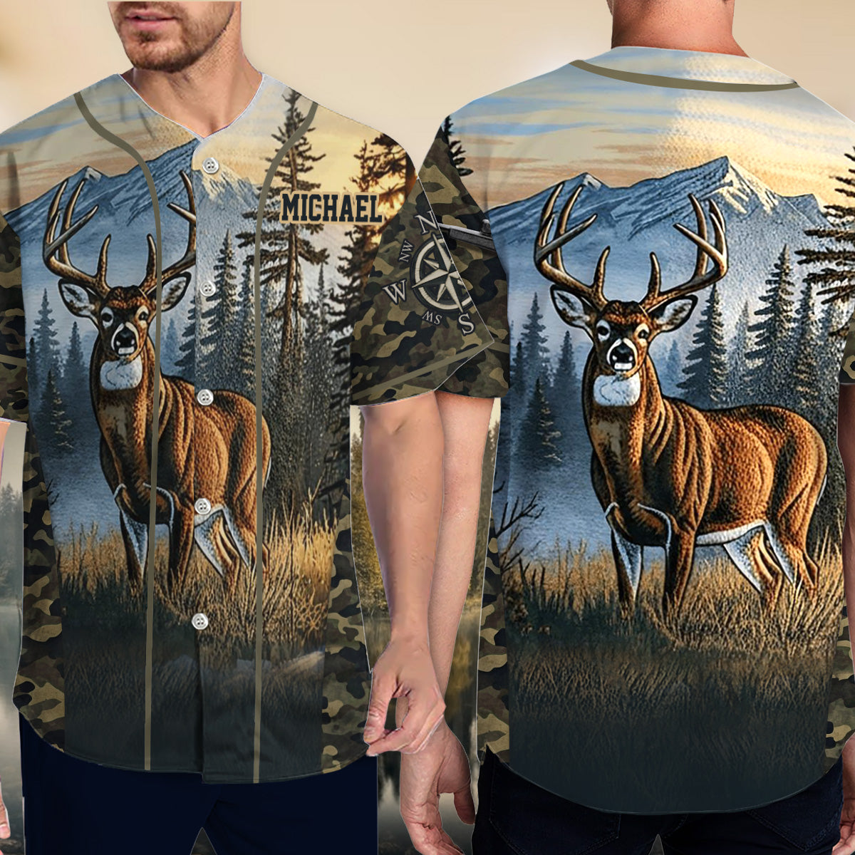 Love Hunting - Personalized Hunting Baseball Jersey