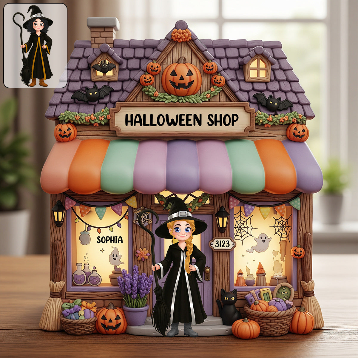Halloween Time - Personalized Witch Custom Shaped Acrylic Plaque