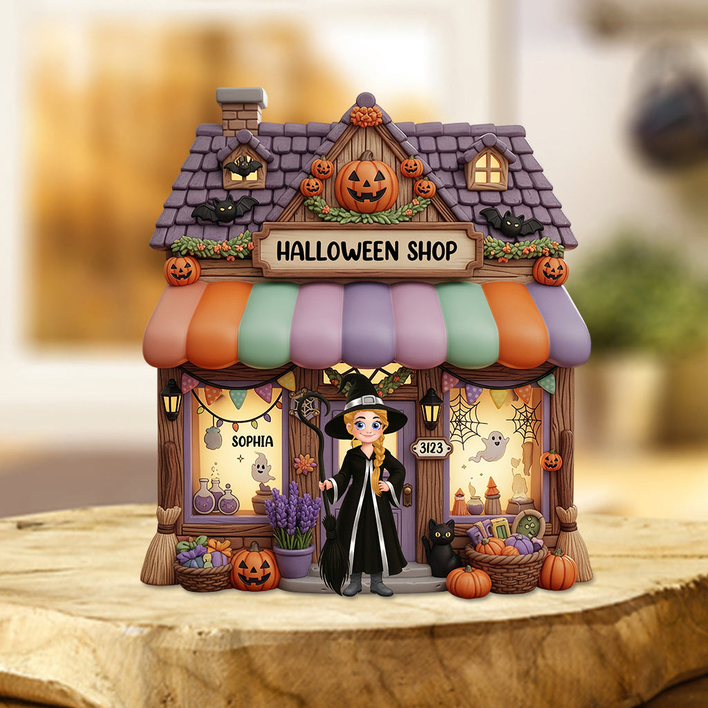 Halloween Time - Personalized Witch Custom Shaped Acrylic Plaque